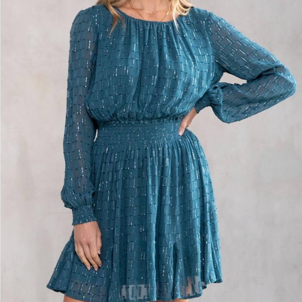 Bohemian Smocked waist shimmer dress